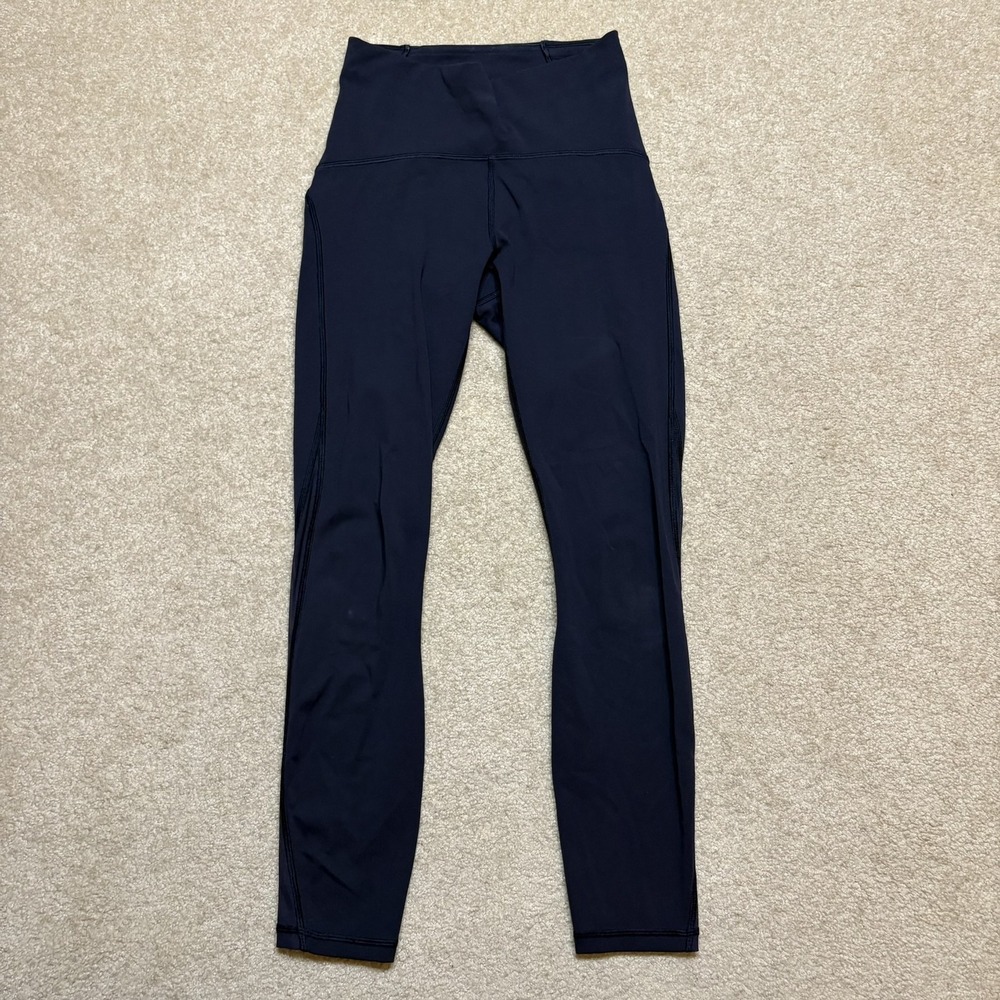Lululemon Leggings Womens 4 Navy Blue High Rise Pocket Ankle Yoga Running Pants